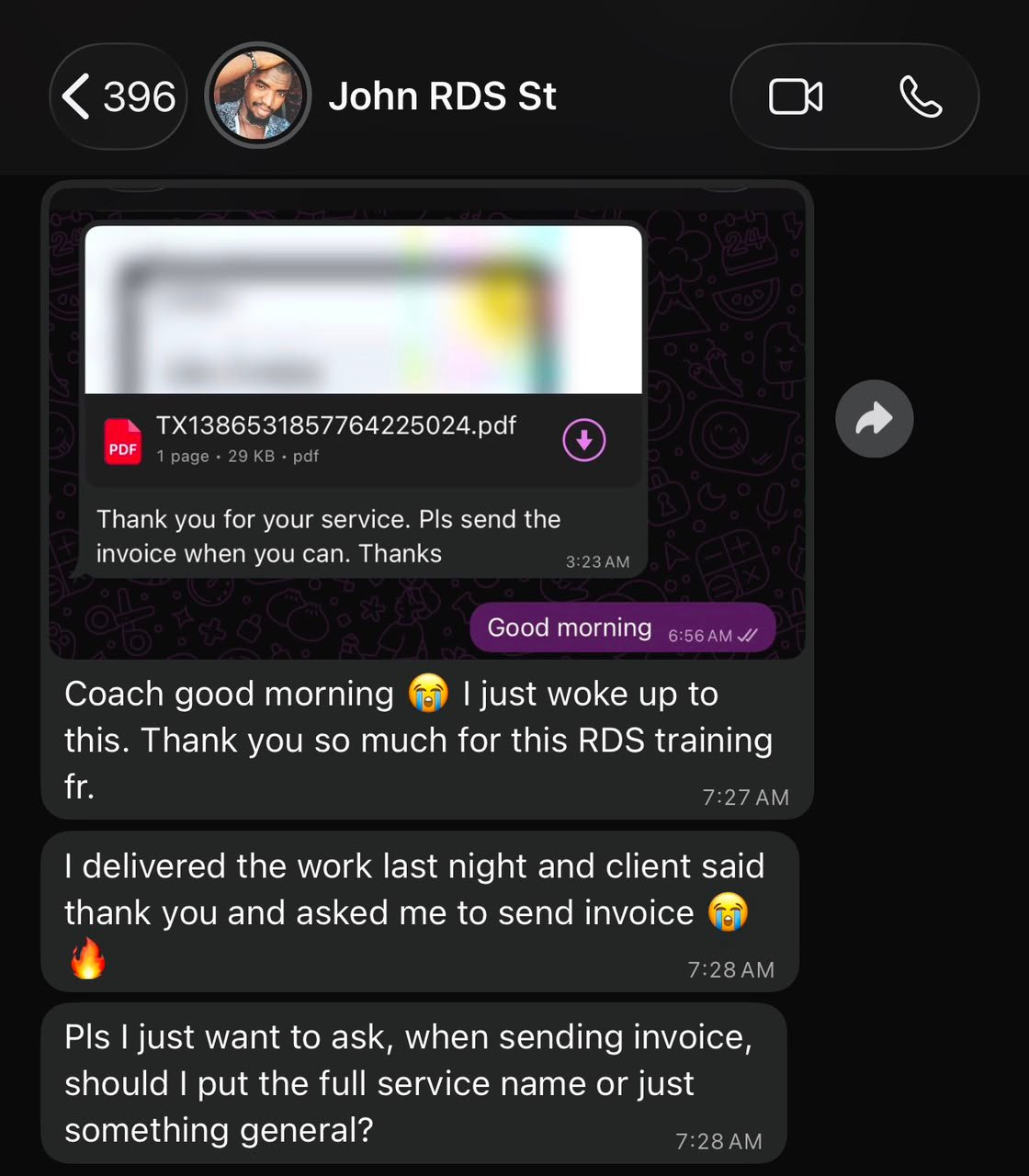 Student testimonial result